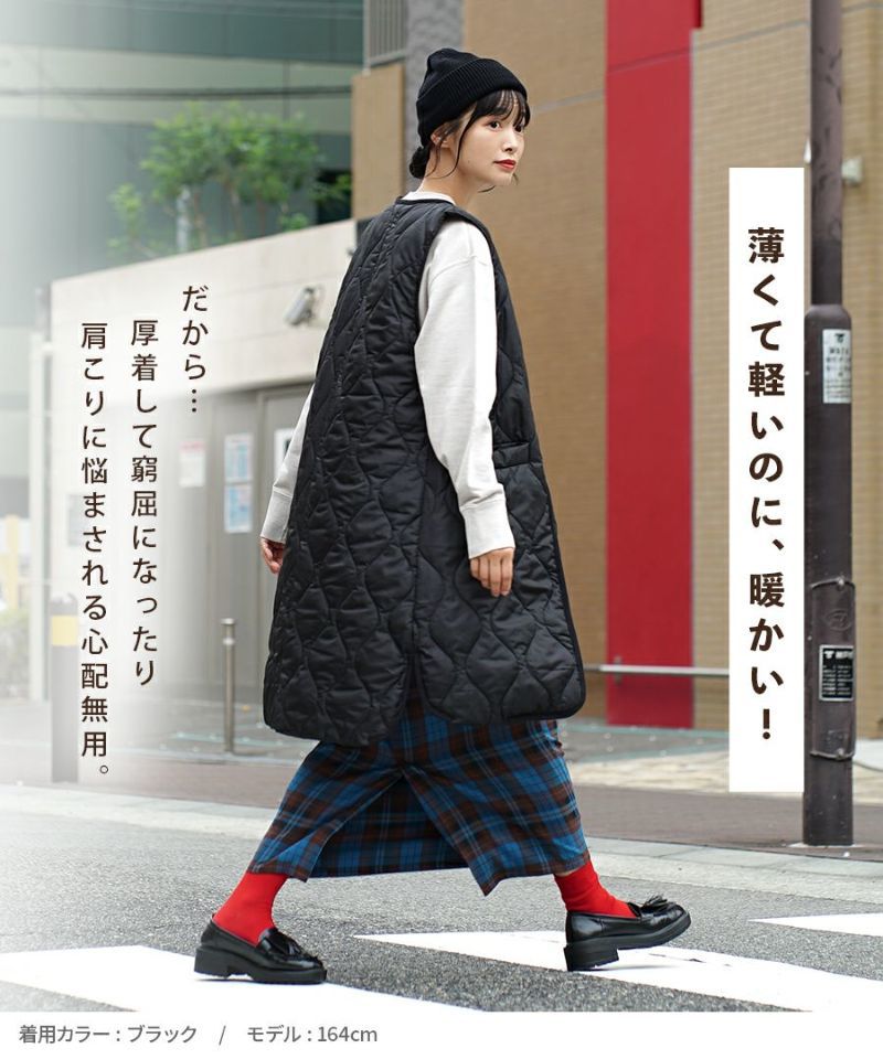 日本 zootie - SunnyHeat 防潑水蓄熱保暖長版背心-黑