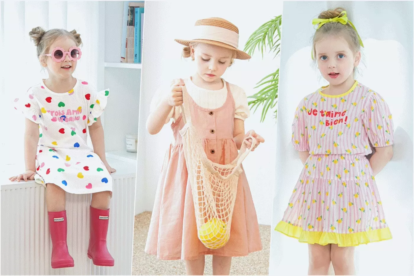 韓國 WALTON kids - 童趣非洲動物印短袖上衣-奶油米