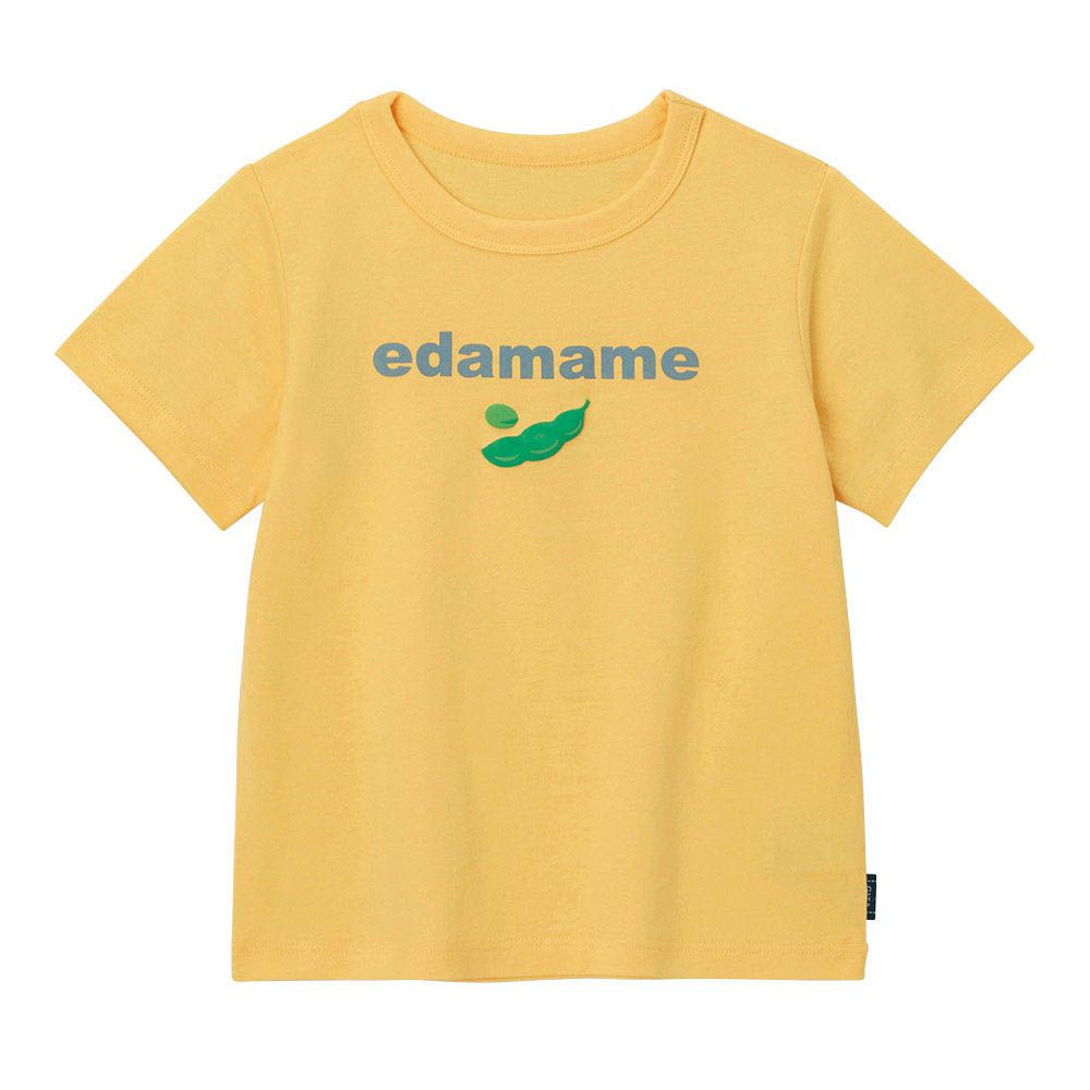 純棉立體蔬果印花短袖-毛豆-黃