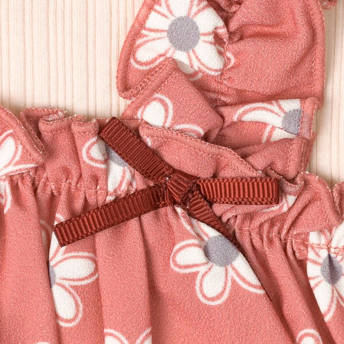 akachan honpo - 長袖假兩件T恤-粉紅色