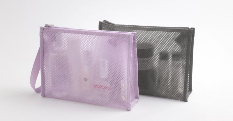 韓國 byfulldesign - (防水)韓製手拿立體梯形化妝包-墨灰 (220x165x60mm)