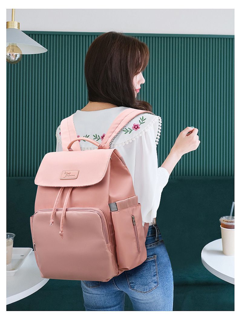 時尚多功能乾濕分離媽媽包/後背包-抽繩款-黑色 (40x34x19cm)