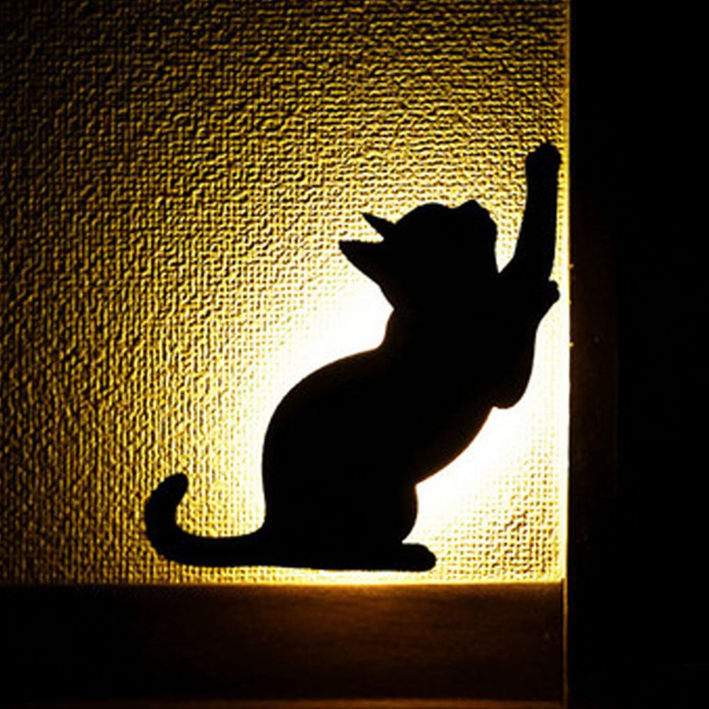 日本 TOYO CASE - 日本製 LED 感應夜燈壁飾-貓咪