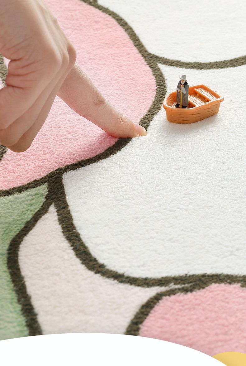 柔軟長條形床邊腳踏墊-月亮灰兔