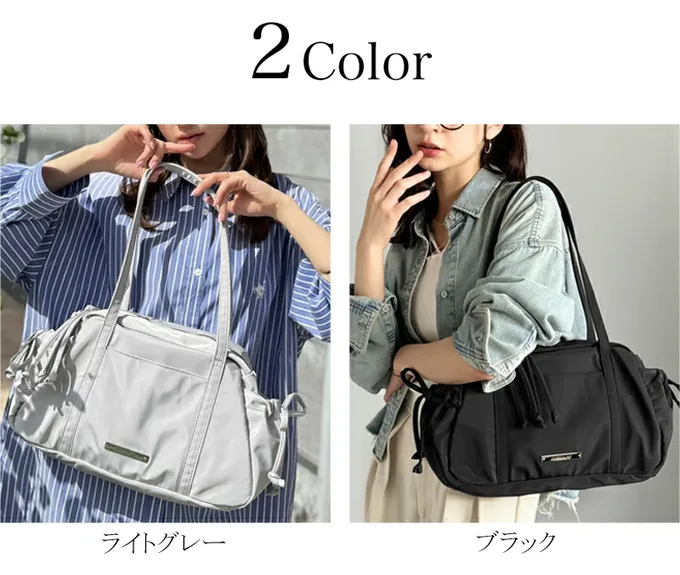 日本 Classical Elf - 輕盈可愛蝴蝶結肩背波士頓包-黑