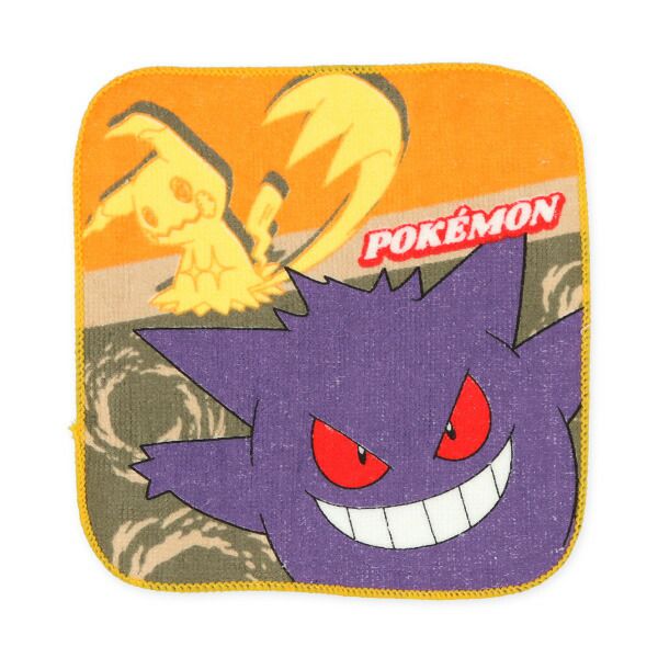 日本西松屋 - 純棉上學擦手巾/手帕(3入組)-寶可夢-耿鬼/噴火龍 (16×16cm)