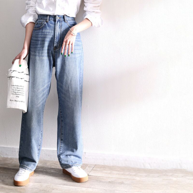 日本 Classical Elf - [熱銷NO.1]  厚磅棉混挺版美腿長褲-丹寧藍