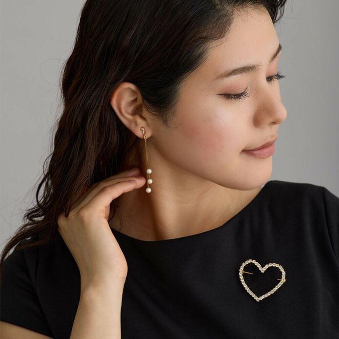 日本 Melody Accessory - 日本製 搖曳三珍珠垂墜感耳環-銀