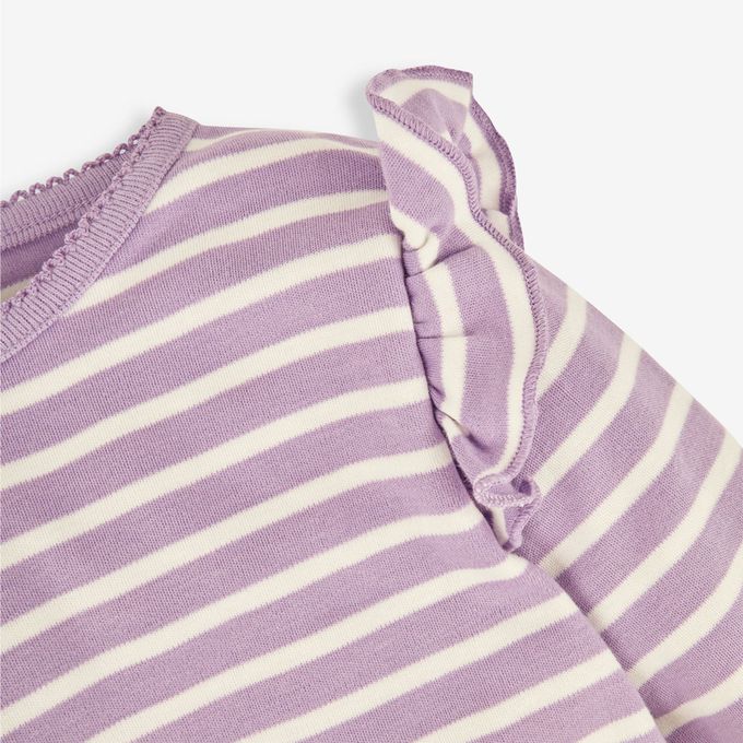 英國 JoJo Maman BeBe - 幼/兒童100%純棉長袖上衣 2 件組(可當內搭)-淺紫碎花