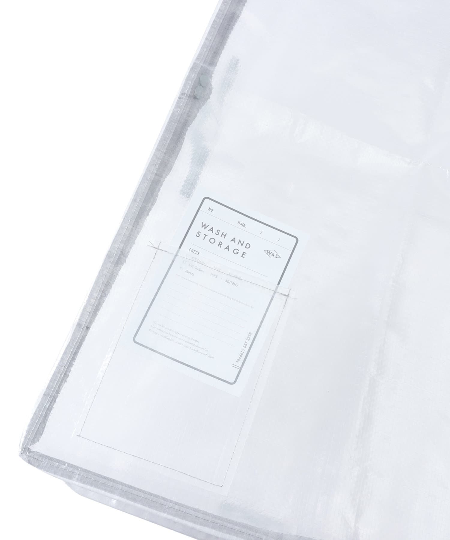 日本代購 - [日本主婦推薦] 半透明多功能扁平衣物收納袋(附提把)-淺灰 (L(70×45×15cm))