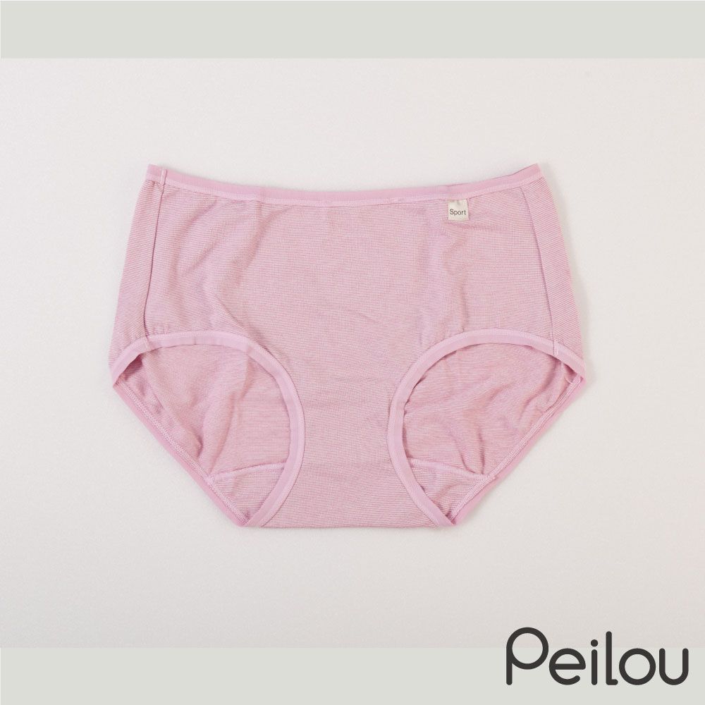 貝柔 Peilou - 竹炭吸濕排汗中腰三角褲-粉紅