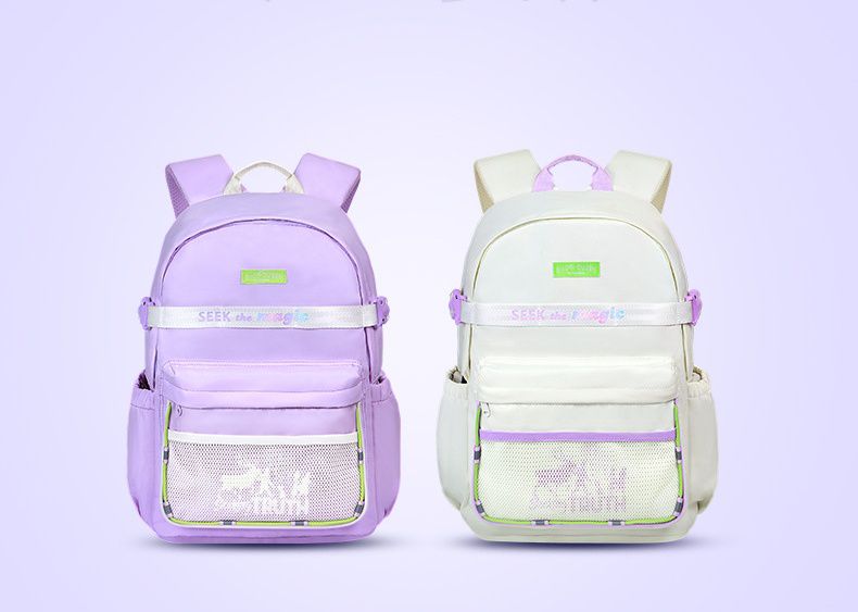 卡通運動風減壓護脊後背包/書包-卡通冰雪奇緣-白色 (建議135-160cm)-30x20x42cm