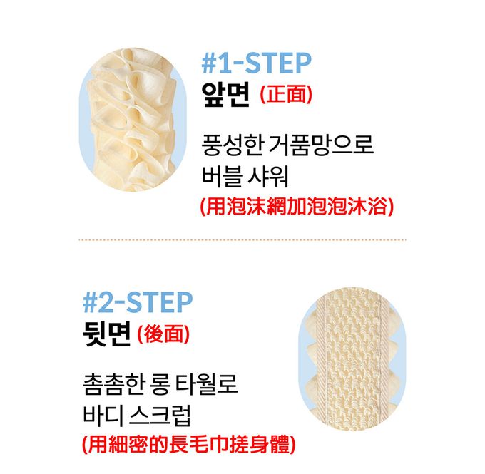 韓國 F3 systems - 雙面搓澡巾