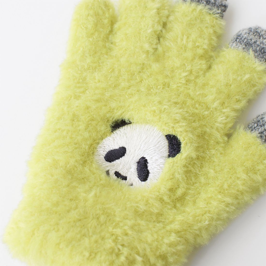 日本 TOMO - 兒童可觸控短絨保暖手套-北極熊-水藍