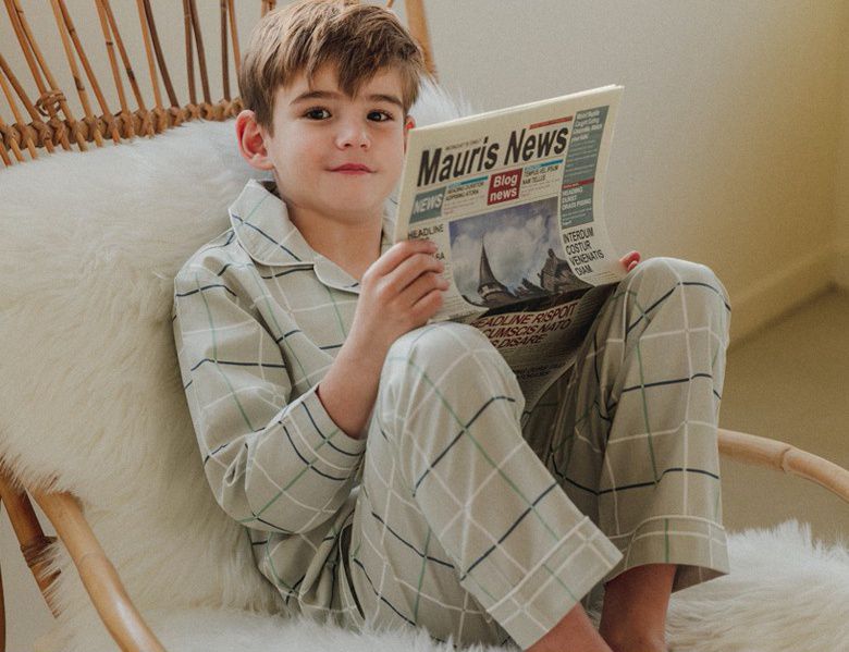 韓國 Mavarm Organic - 有機棉40支長袖寬鬆家居服-時尚格紋