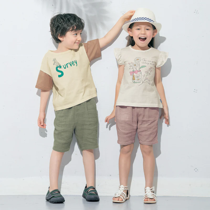 日本千趣會 - GITA 天竺棉印花荷葉無袖T-小雛菊-白