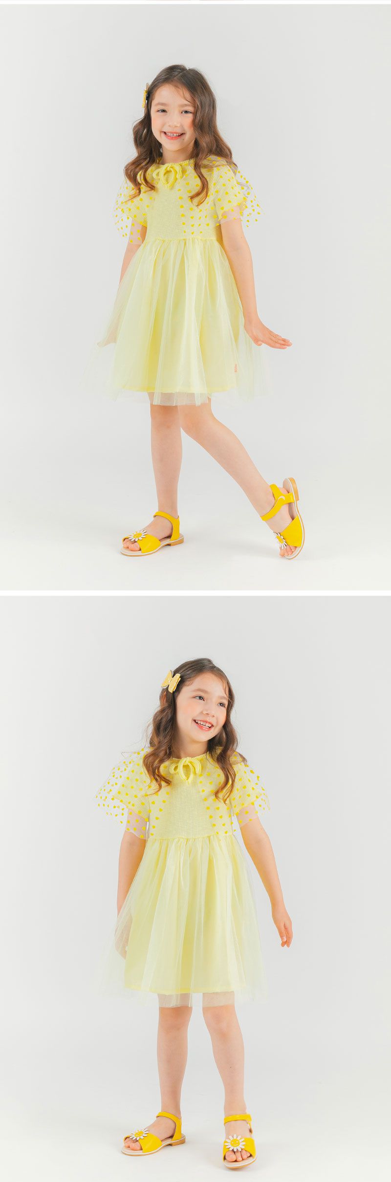 韓國 OZKIZ - (附手杖)愛心披風仙子網紗洋裝-黃