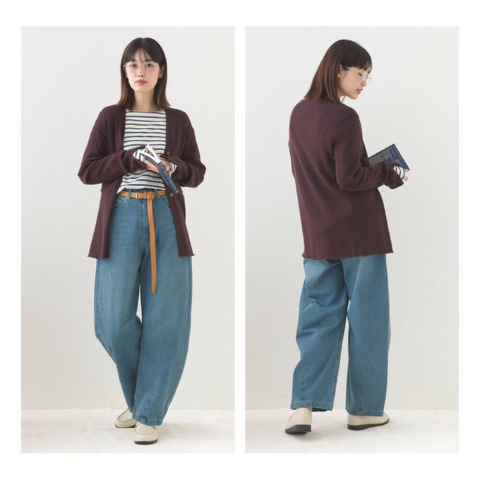 日本 OMNES - 都會感V領排扣混嫘縈針織外套-可可棕