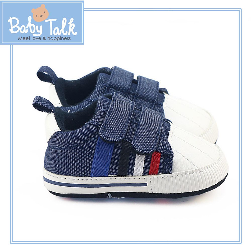 BABY TALK - 學步鞋-休閒款/魔鬼氈-藍色