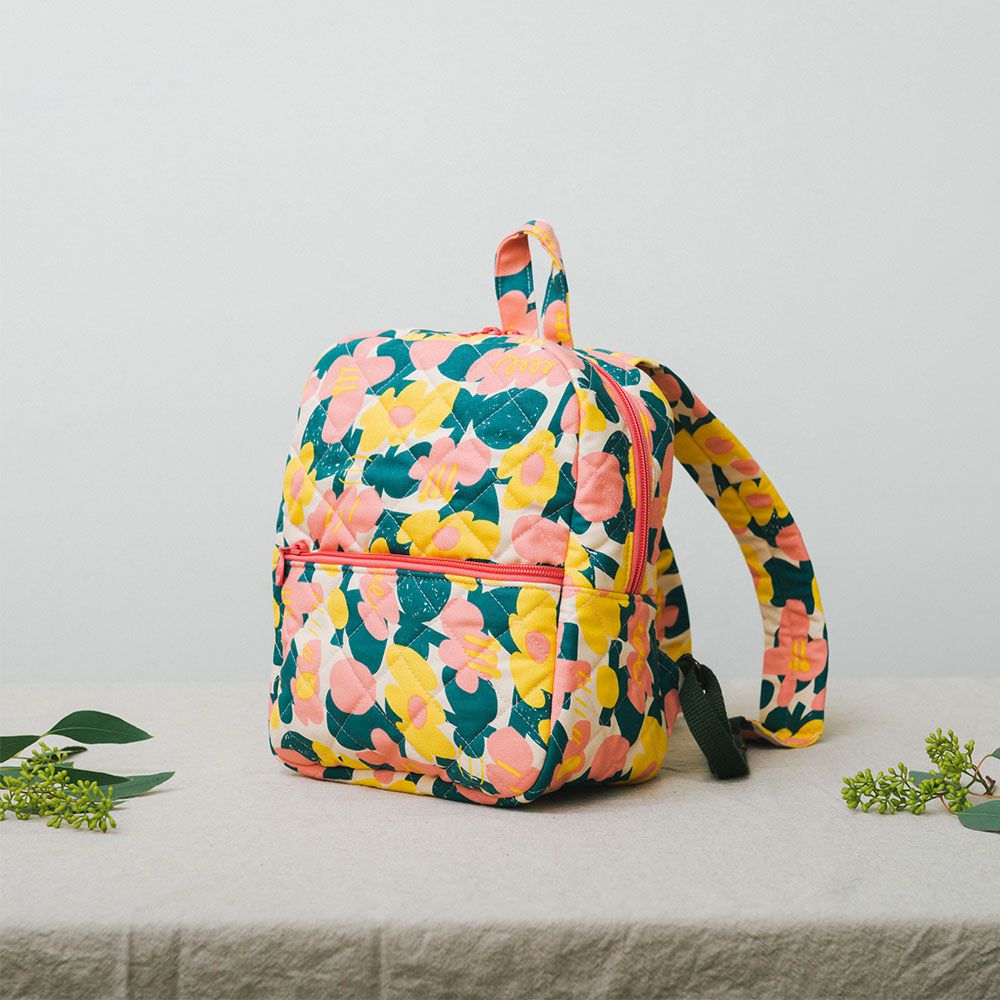 印花樂 inBlooom - 鋪棉後揹包-印花樂 x UULIN/荷包蛋花朵-粉色 (22 x 29.5 x 12.5 cm)