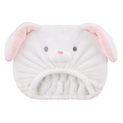 akachan honpo - 兒童動物造型乾髮帽-兔子-白色 (52~60cm)