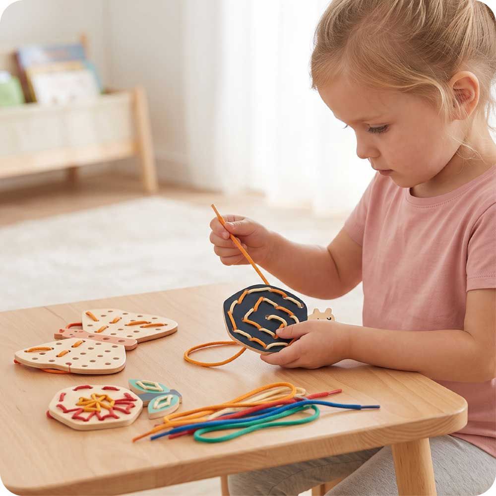 小小花園穿線板(木製玩具/手眼協調/幼兒教具)