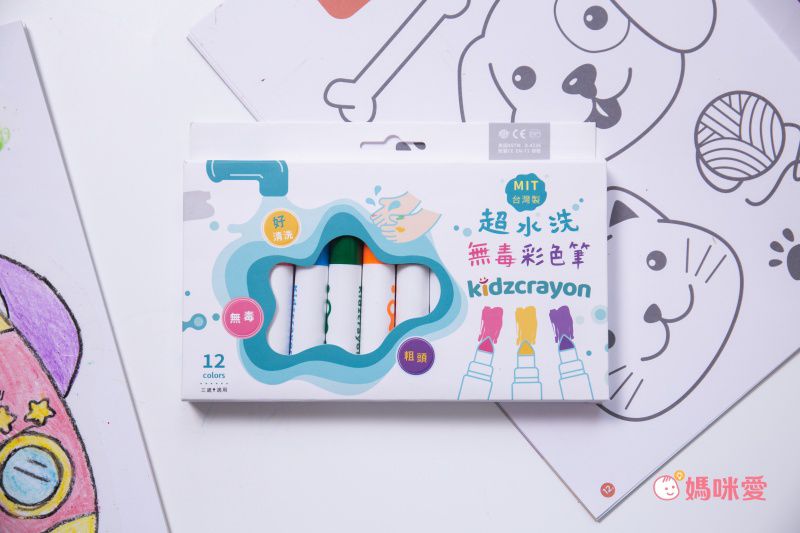 媽媽友 mamayo - kidzcrayon 12色超水洗無毒彩色筆