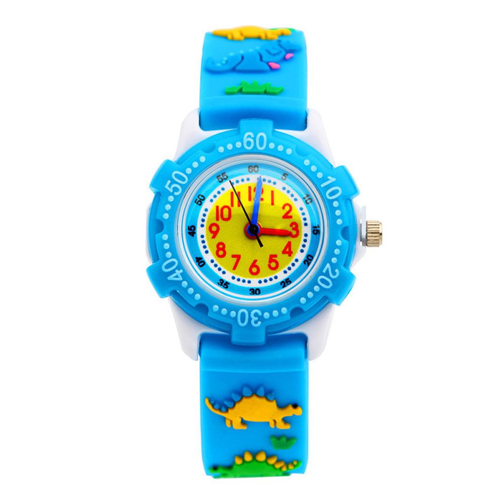 3D立體卡通兒童手錶-可旋轉錶圈-藍色劍龍