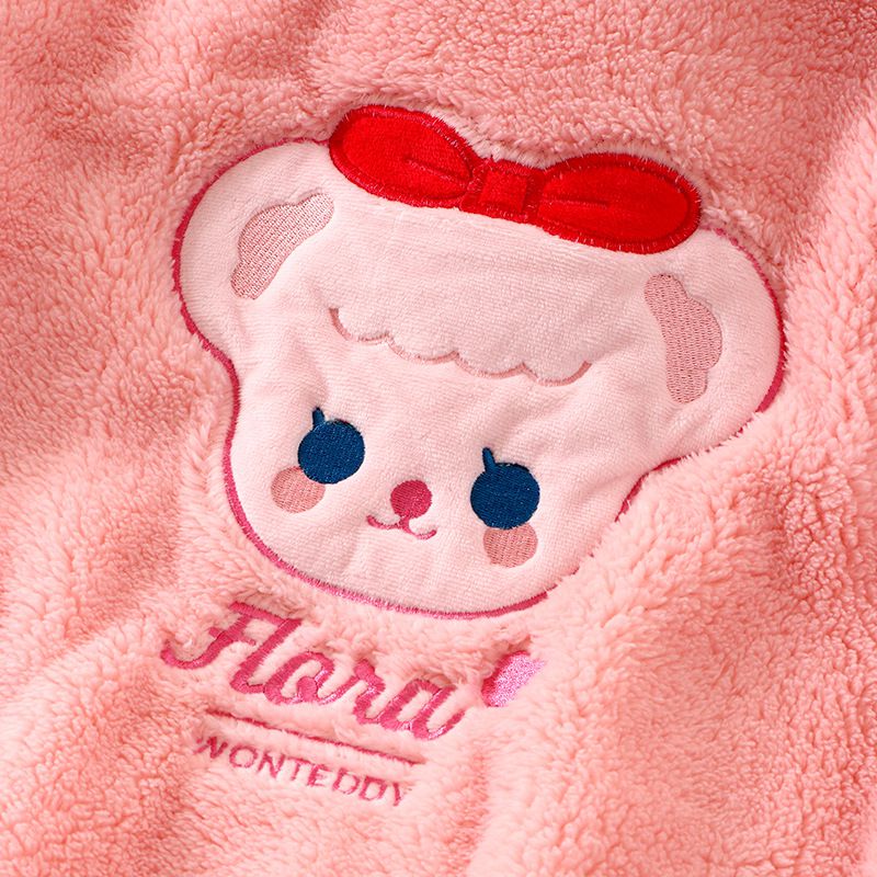 MAMDADKIDS - 舒棉絨保暖外套-小熊-灰色