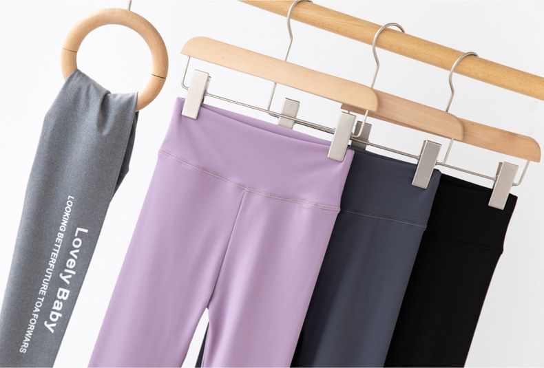 FANMOU - 高腰彈力內搭褲/瑜珈褲-英文字母-深藍色