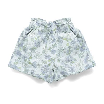 日本 BRANSHES - 水陸兩穿 女孩輕便彈性休閒短褲-花朵-藍紫