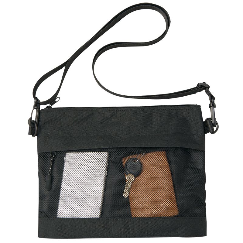 akachan honpo - 斜背包 有濕紙巾收納功能-黑色