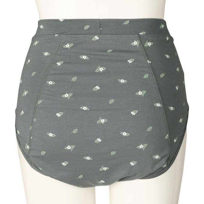 akachan honpo - 產後護理內褲腹部舒適款-小花-深灰色