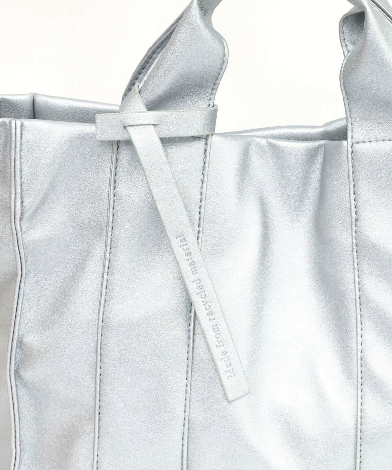 日本 COOCO - 簡約皮革方形手提托特包-天使白 (W33*H27*D14cm)