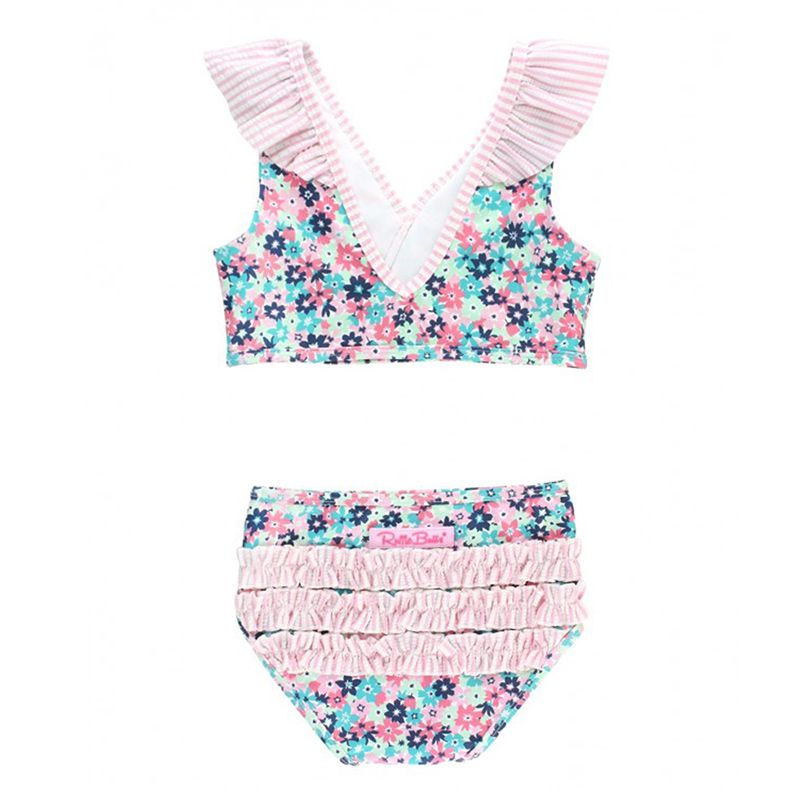 美國 RuffleButts - 小女童UPF 50+防曬比基尼泳裝-甜心萬花筒