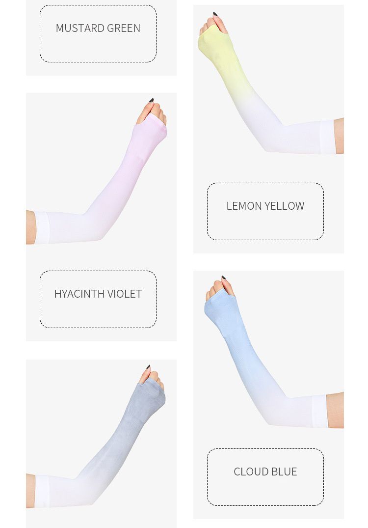 冰絲涼感防曬袖套(成人)-漸層款-灰+白 (8.5x35.5x9cm)