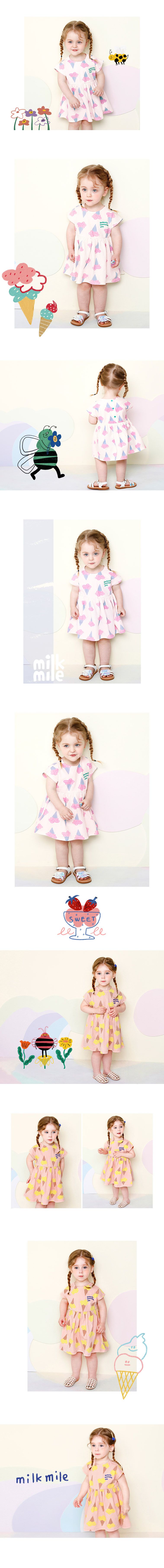 韓國 milk mile - 甜心冰淇淋洋裝-象牙白