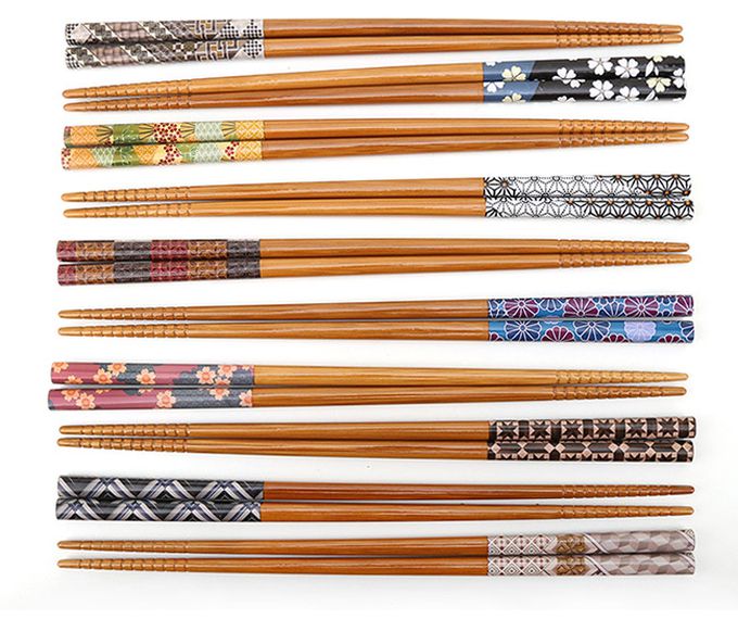 日本石田ISHIDA - 日本製日式和風尖頭天然木筷10雙(盒裝)