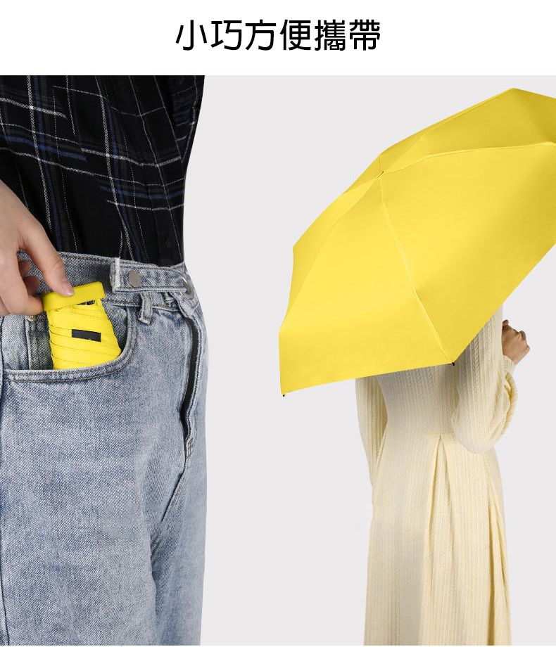 Beneunder - 六折迷你扁傘(附時尚手拿包)-高級灰