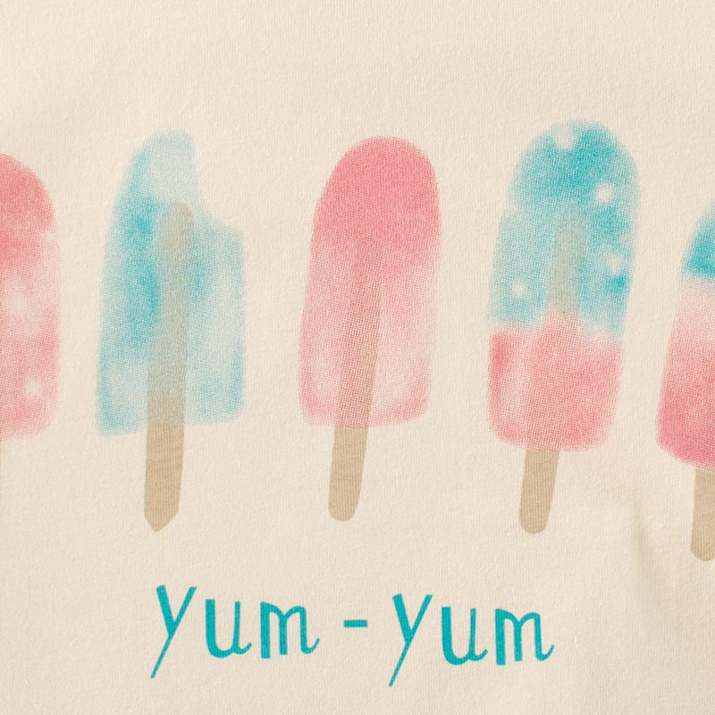 純棉短袖上衣-夢幻漸層冰棒-杏色