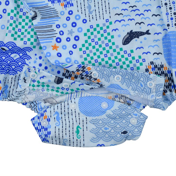 akachan honpo - 甚平包屁衣-海-淺藍色