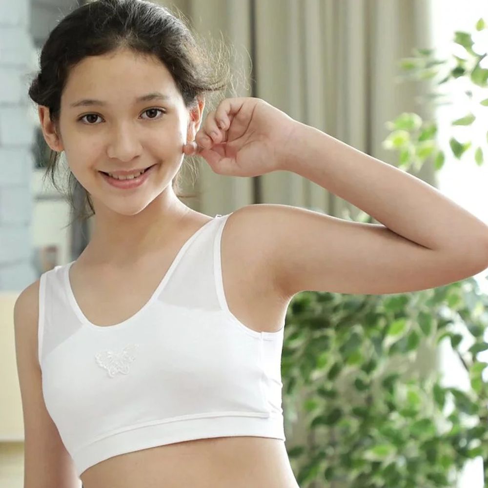Annypepe - 學生成長型95%天絲背心內衣-白-不含胸墊