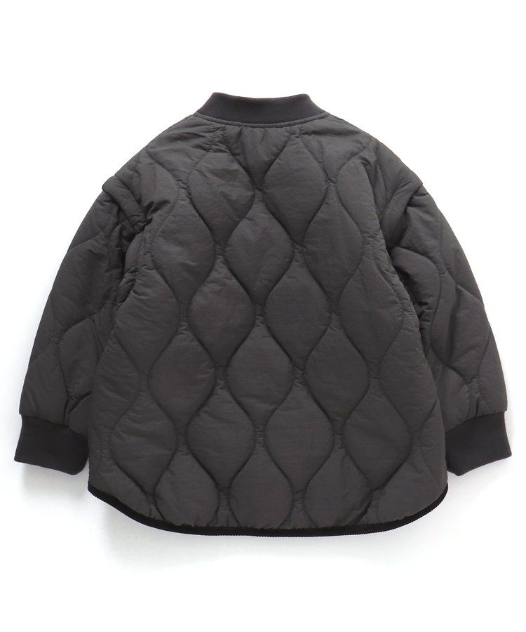 日本 BREEZE - 袖可拆2way絎縫拼接夾克/背心-軍綠