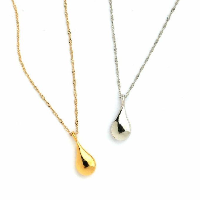 日本 Melody Accessory - 日本製 迷人圓潤水滴吊飾項鍊-銀