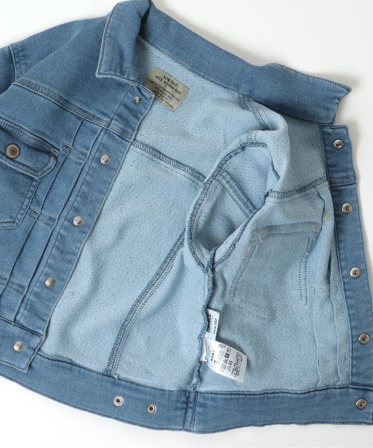 日本 BREEZE - すぽ軽系列 輕盈彈性牛仔外套-淺藍