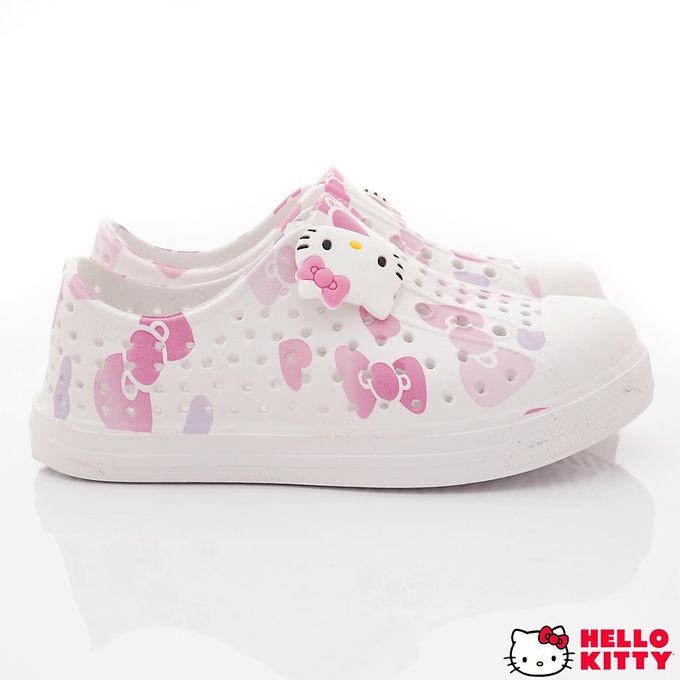 HELLO KITTY - HELLO KITTY-印花洞洞休閒便鞋-823627白(中小童段)-休閒鞋-白