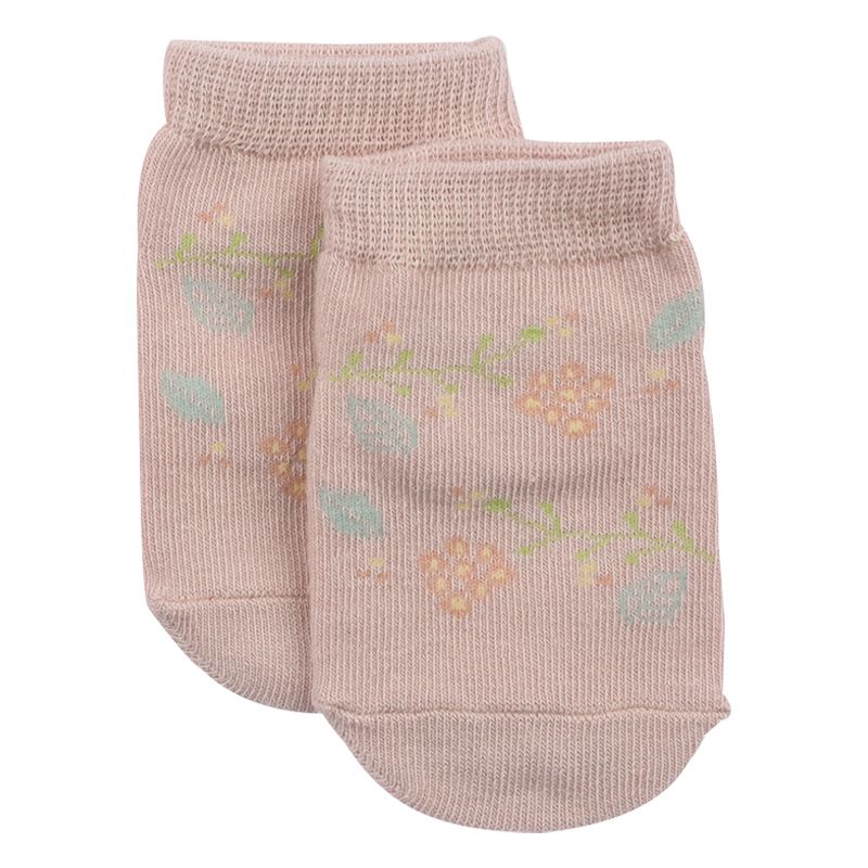 akachan honpo - 女襪3雙組-北歐小花-粉紅色 (9～14cm)