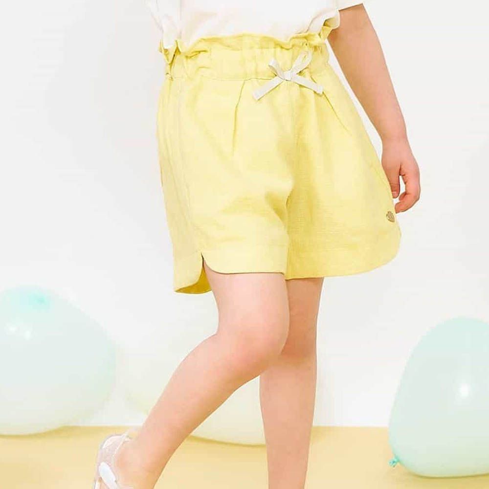 [推薦]心型口袋休閒短褲-淺黃