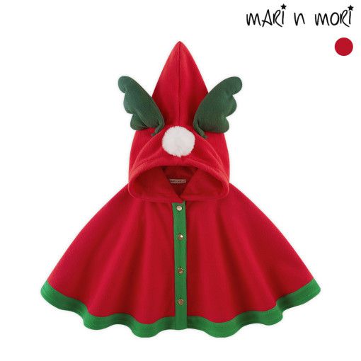 韓國 WALTON kids - 搖粒絨聖誕連帽斗篷