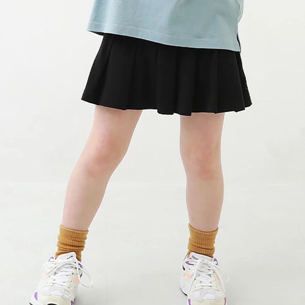 日本 devirock - 俏麗素色百褶短裙-黑
